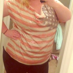 INC 3x Sequins American flag top